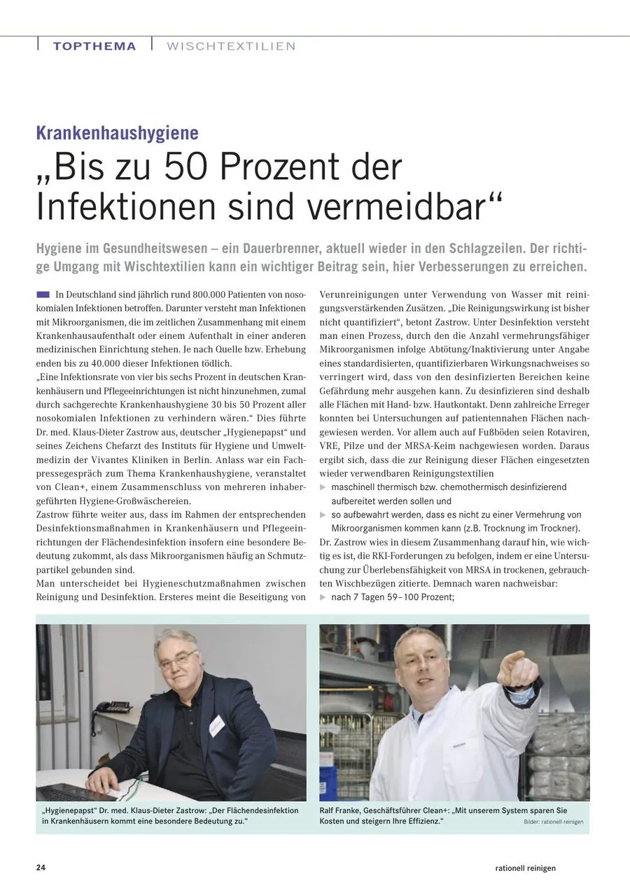 Wischtextilien: Hygiene, Effizienz und Kosteneinsparung